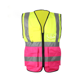 Gilet réfléchissant multi-poches Gilet de sécurité réfléchissant haute visibilité orange mélangé bleu foncé citron Gilet de sécurité de travail pour entrepôt - Product Image 4