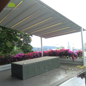 Pérgola de Aluminio de 2 Postes con Techo Retráctil de PVC Impermeable para <span class=keywords><strong>Terraza</strong></span> - Product Image 4