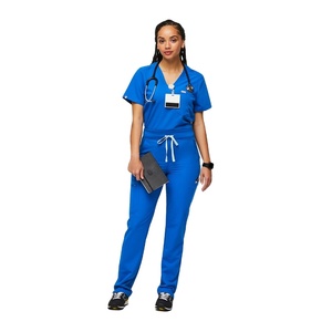 Pantalones ajustados para correr de cintura alta personalizados para mujer, uniformes médicos de enfermería a la moda, estilo frontal plano para el verano - Product Image 4