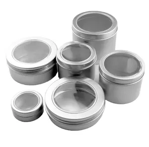 5g 10g 15g 25g 30g 60g 80g 100g 120g 150g 180g Cosmetic Electronics Gifts Package Aluminum Window Jar Round Empty Can Tin Box