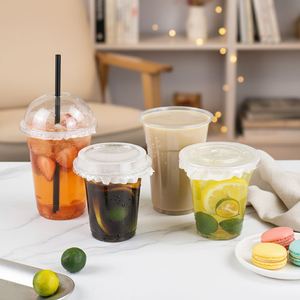Vaso Desechable Personalizado de Plástico PET Transparente de 98 mm con Tapa para Café, Jugos, Bebidas, Tiendas de Comida, Té de Burbujas Boba - Product Image 3
