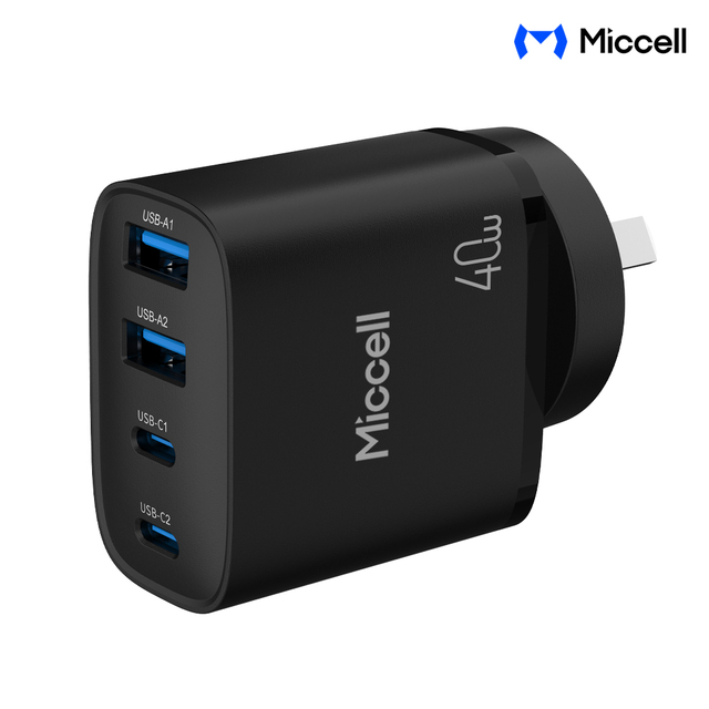 Miccell Wholesale New Arrival 40W Phone Charges With 2C&2A AU/EU/UK Phone Universal Fast Charging Adapter for All Smart Phones