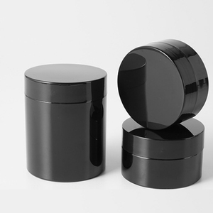1oz 2oz 4oz 6oz 8oz 16oz 150m 200ml Black Powder Plastic Cream Jar Pet Food Honey Jars Scrub Body Butter Container Jar With Lids