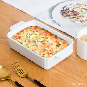 Plat à gratin rectangulaire en céramique blanche pour four, 9,5 pouces DP1123C-9.5 - Product Image 4
