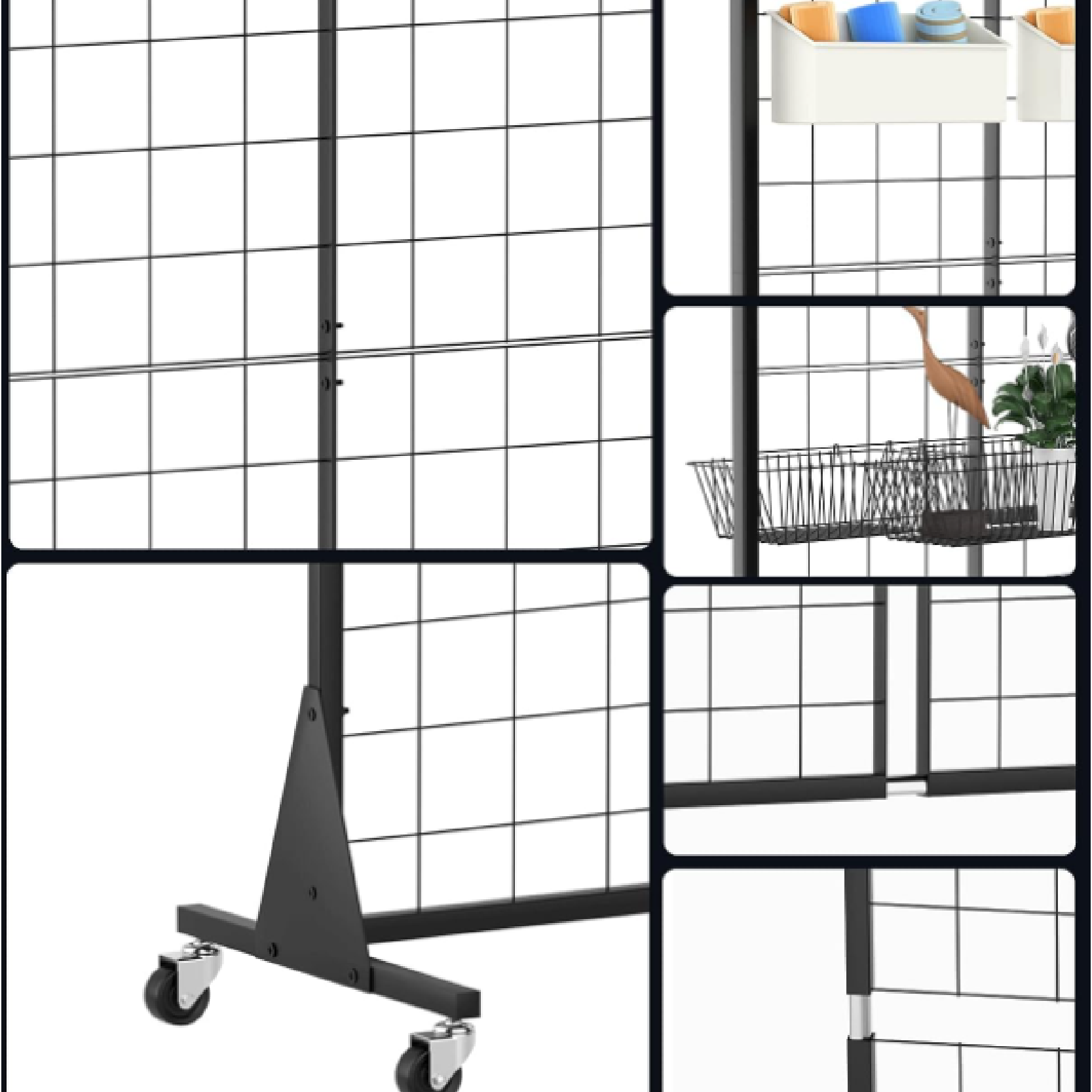Gridwall Panel Display Stand Heavy Movable Floor Standing Grid Wall Panels Retail Display Rack Craft Show Wire Grid Wall — view 6