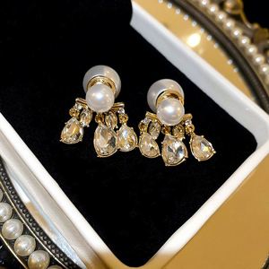 <b>Light</b> Luxury Style Diamond Drop Pearl Earrings Sweet Niche Temperament Earrings for Women - Product Image 3