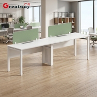 Bureau de travail modulaire extensible Greatway moderne pour 4 personnes avec pieds en métal et design stable