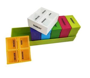 P73 Multiple Color Rainbow 7 Days Plastic Separable Pill Organizer Pill Box for Promotional Gift