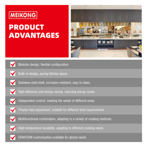 Chauffe-plats commercial intégré à 3 compartiments, bain-marie pour buffet avec chauffage électrique 220V pour hôtel, restaurant, traiteur - Product Image 5