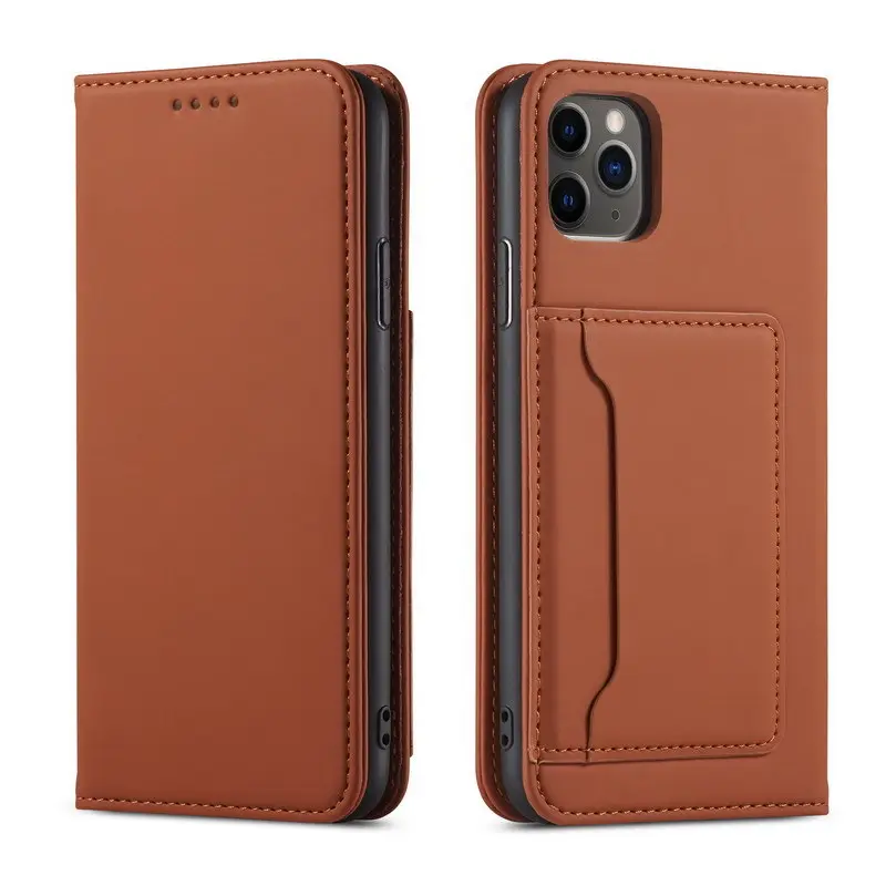 Convient à l'iPhone 15 i14PRO étui en cuir pour téléphone Samsung S23 S24 Ultra skin feel plug-in card slots phone cover case