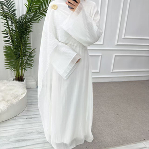 Abaya Donna 2025: Set 2 Pezzi con Mantella Increspata e Sciarpa, Abbigliamento Islamico Modesto e alla Moda, Abito Chiuso con Mantello - Product Image 6