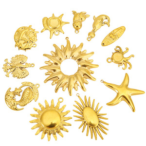 Pendentif en acier inoxydable Étoile de mer, Dauphin, Thème Océan, pour la création de bijoux, accessoire de collier DIY - Product Image 4