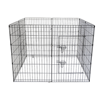Parc pour chiots en grillage métallique noir, pliable et démontable, enclos pour chien à 8 panneaux, porte de sécurité verrouillable, clôture robuste pour animaux de compagnie