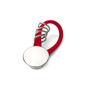 Portachiavi rotondo in PVC rosso - Product Image 1