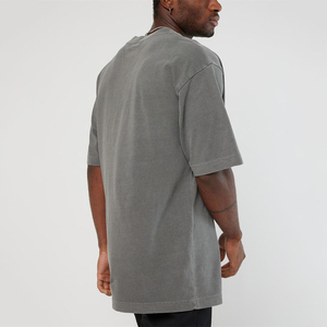 Camiseta de Cuello Alto Personalizada con Logotipo, Lavado Ácido, para Hombre, Estilo Vintage, Hombros Caídos, 260 g/m², Camisetas de Algodón Grueso para Hombre - Product Image 2
