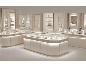 ตู้โชว์เครื่องประดับสมัยใหม่ |   ตู้โชว์กระจกพร้อมไฟ LED สำหรับออกแบบร้านขายเครื่องประดับ - Product Image 2