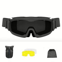 Yijia Airsoft masque complet détachable Anti-buée lunettes utilisées pour Airsoft Paintball jeux de chasse motos activités de plein air