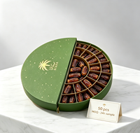Boîte de dattes en chocolat en forme de demi-lune, vente en gros d'usine, boîtes à fruits secs, emballage cadeau vert personnalisé pour snacks, avec tiroir