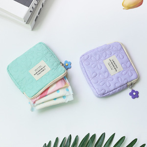 Jolie pochette à monnaie en polyester pour femme, trousse de maquillage matelassée avec fermeture éclair, rangement pour rouge à lèvres et carte de bus, petite pochette tendance - Product Image 3