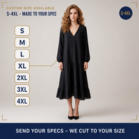 Robe longue personnalisée pour femme, col en V, à volants, couleur unie, en polyester, pour le bureau, les vacances, la plage, vente en gros, OEM, ODM, usine