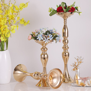 O-X524 Décoration De Mariage centre de Table Or Argent De Luxe Chandelier Titulaire Table Décorations Bougeoirs En Métal - Product Image 5