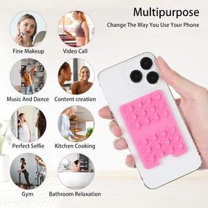 New Design Custom Logo Strong Sticker Silicone Suction Phone Case Adhesive <b>Mount</b> Anti-slip Suction Cup Mobile Phone Card Holder - Product Image 4