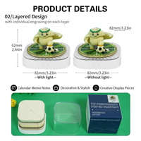 Bloc-notes calendrier 3D en papier découpé, motif mascotte de football, mémo détachable avec base lumineuse LED, ornement artistique créatif pour bureau, cadeau