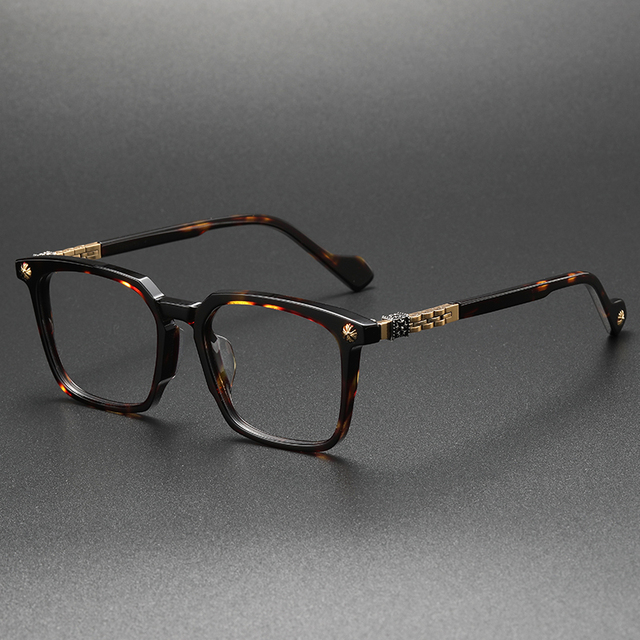 9680 Titanium Acetate Combination High Quality Spectacles Eyeglasses Frame Hot Sale Optical Eyewear Frame Men Women Glasses