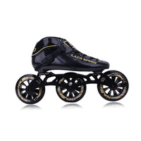 Patins à roulettes de course haut de gamme L3 professionnels en fibre de carbone faits à la main avec coque en microfibre, à une rangée de grandes roues