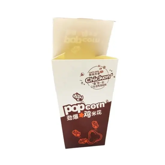 Copo de popcorn de papel do recipiente de doces impresso personalizado para os filmes