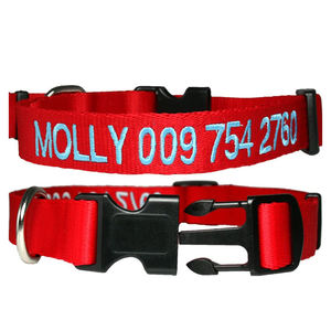 <span class=keywords><strong>Collar</strong></span> de perro y gato bordado de nailon con patrón de rayas reflectantes, correa de Mascota de estilo Simple, gran oferta - Product Image 6