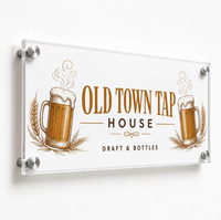 Plaque murale personnalisée en acrylique pour boutique de mode, avec impression UV et bords polis, pour devanture de magasin, fabrication usine