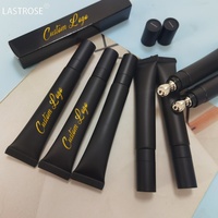 Gloss à lèvres hydratant transparent en tubes compressibles dorés, végétalien, avec applicateur massant pailleté, haute pigmentation, rouge à lèvres liquide brillant