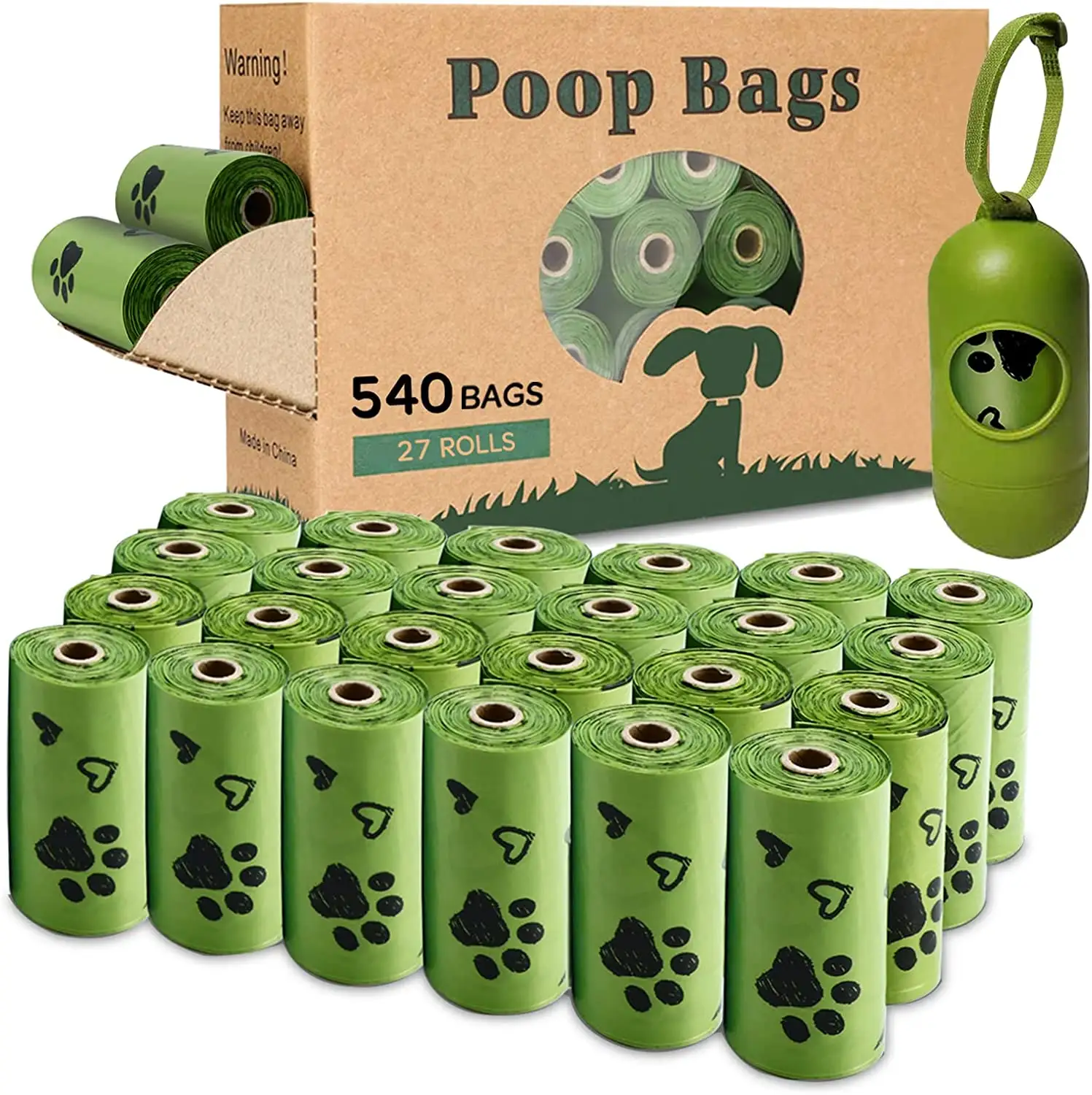 Sacs à crottes jetables pour chiens, imprimés sur mesure, à bas prix, en amidon de maïs recyclé, marque privée, sacs à crottes biodégradables