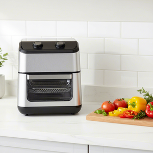 Freidora de Aire Mecánica Cuadrada de Acero Inoxidable de 10L con Ventana Visible, Antiadherente y de Bajo Consumo para Uso Doméstico - Product Image 1