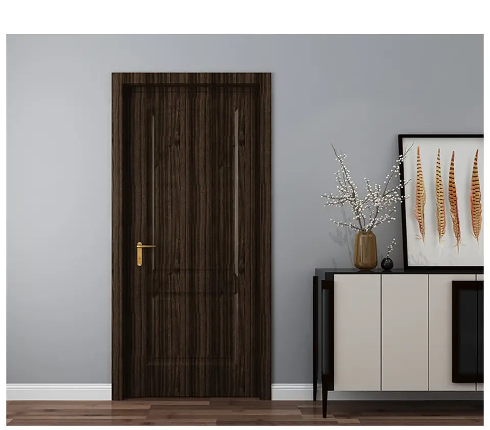 Latest teak wood door design eco friendly wooden sliding door pvc various colors customized veneer wooden doors for home