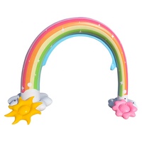 Jouet d'arrosage gonflable arc-en-ciel pour enfants, arroseur LC, pour jouer dans l'eau, longue durée sur 6 pieds, amusant, dans l'arrière-cour, pour l'été