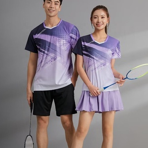 Camiseta de Bádminton Personalizada con Logotipo al por Mayor de Fábrica Barata para Hombre y Mujer, Jersey de Bádminton Rojo y Blanco, Pantalones Cortos y Faldas - Product Image 4