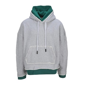하이 클릭 패션 남성용 느슨한 후드 풀오버 2 색 척 투피스 코튼 후드 맞춤 봄 가을 캐주얼 후드 - Product Image 3