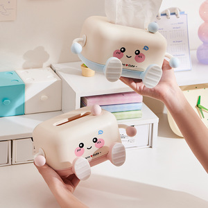 Cute Tissue Box Blue Cartoon Design For Living Room Bathroom Desktop Use Pull Out Tissues Storage - Product Image 2