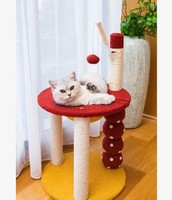 Lit pour chat moderne multifonctionnel en forme de vaisseau spatial, écologique, en sisal haute densité, résistant aux griffures, avec jouet interactif en carton
