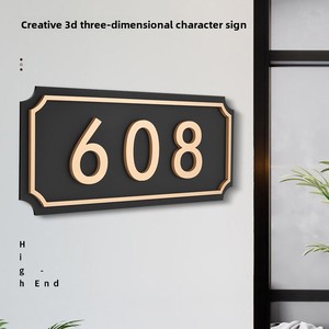 <span class=keywords><strong>Plaque</strong></span> de porte en acrylique avec numéro de <span class=keywords><strong>maison</strong></span>, <span class=keywords><strong>autocollant</strong></span> 3D haut de gamme pour bureau, hôtel, usage domestique - Product Image 1