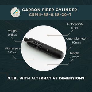 Alsafe Hot Bán Frosted 0.3L 0.48L 0.58l 0.7L Sợi Carbon Xi Lanh 700cc Sợi Carbon Chai Tank 300bar 4500psi - Product Image 3