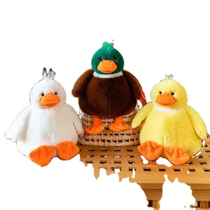 Penjualan laris mainan kreatif boneka binatang bebek bersabuk Pot hadiah ulang tahun mainan boneka binatang bebek Lucu