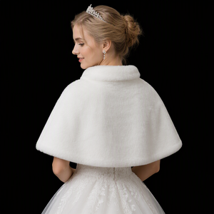 D1056A Étole de <span class=keywords><strong>mariage</strong></span> élégante <span class=keywords><strong>ivoire</strong></span> pour robe de mariée et châle - Product Image 2