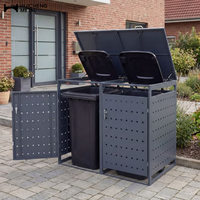 Bac de rangement à roulettes en aluminium résistant aux intempéries, à ouverture supérieure, pour le stockage des déchets en extérieur