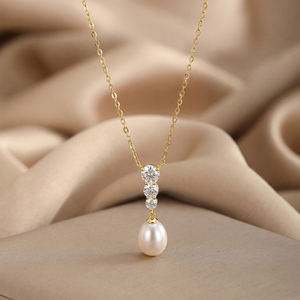 Collar de Perlas Sencillo RINNTIN GPN98, Plata de Ley 925, Collar con Colgante de Perla Cultivada de Agua Dulce para Mamá, Esposa, <span class=keywords><strong>Hija</strong></span> - Product Image 3