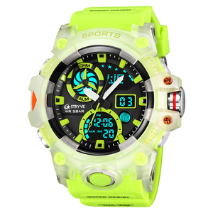 STRYVE Nuovi orologi sportivi con doppio display analogico <span class=keywords><strong>digitale</strong></span> LED, orologi <span class=keywords><strong>da</strong></span> <span class=keywords><strong>polso</strong></span> elettronici al quarzo, cronometri impermeabili fino a 50 m, 8027 - Product Image 1
