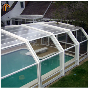 Recinto retráctil del patio del tejado con la moldura del triángulo de la cubierta de la piscina del <span class=keywords><strong>policarbonato</strong></span> <span class=keywords><strong>para</strong></span> el patio - Product Image 3