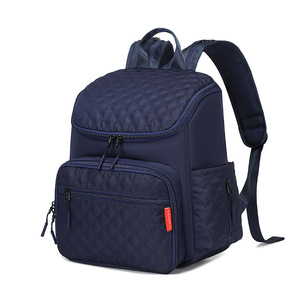 Luxury <b>Black</b> High Quality Waterproof Nylon <b>Backpack</b> Mommy Bag For <b>Women</b> With Gold Zippers Multiple Pockets Adjustable Straps - Product Image 4